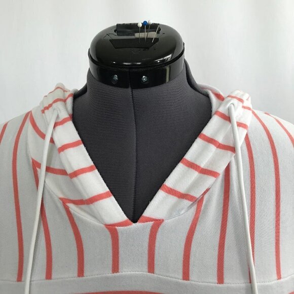 Talbots Coral  & White Stripe Swimsuit Cover Up - Picture 2 of 12